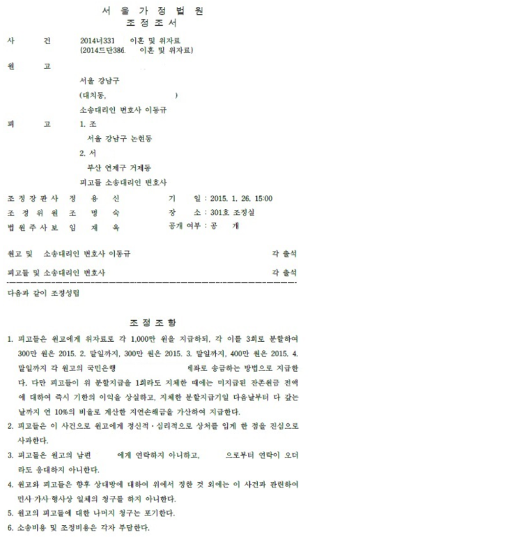 배우자의 외도를 용서한 이후, 상간녀들에 대한 위자료청구소송 이미지 1